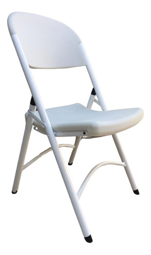 Cadeira Dobrável Resistente Cor Branco E Preta Confortável