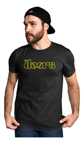 Camiseta Camisa The Doors Banda De Rock Estampa Em Relevo