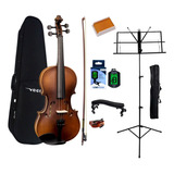 Violino Vogga 3/4 - 4/4 Completo + Afinador + Estante + Esp Cor Fosco Tamanho 3/4