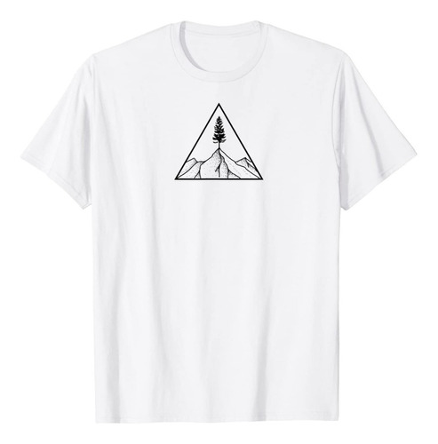 Playera Camiseta Triangulo Minimalista Montaña Campamento 