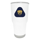 Vaso Termo Acero Inoxidable Pumas Unam Frío Y Caliente 900ml Color Blanco Liso