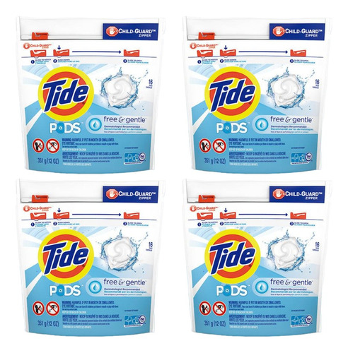 Detergente 16 Capsulas Tide Pods Free & Gentle  X 4 Unds