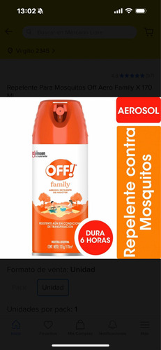 Off Family Aerosol 170cm3 X6 Unidades