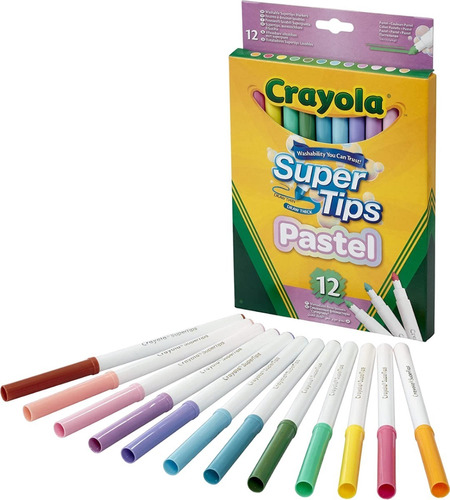 Crayola Supertips Pastel Punta Cónica 12 Plumones