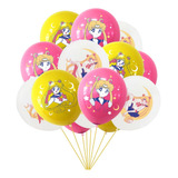 Set 12 Globos De Latex Temática Princesa Lunar