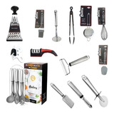 Set 20 Utensilios Silicona Acero Apto Cerámica Teflón Hudson