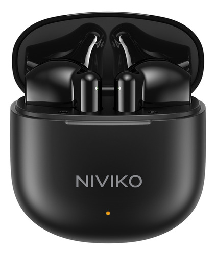 Auriculares Bluetooth Inalámbricos Niviko Tws In Ear Buds Nvk-a6790 V5.3 Negro Luz Blanco