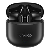 Auriculares Bluetooth Inalámbricos Niviko Tws In Ear Buds Nvk-a6790 V5.3 Negro Luz Blanco