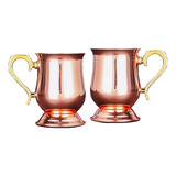 Kit 2 Canecas Moscow Mule Em Cobre Puro 330 Ml