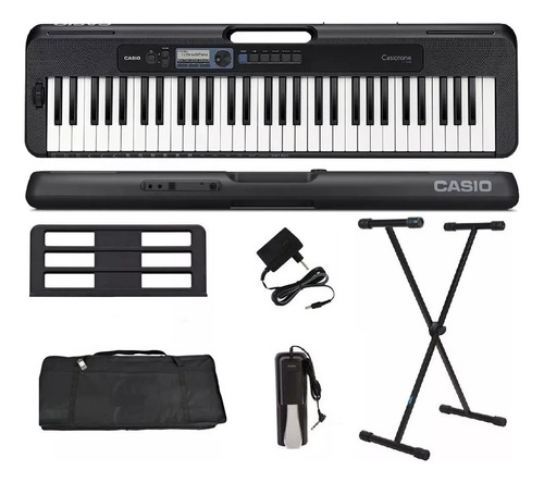 Kit Teclado Casio Casiotone Ct-s300 C/suporte+pedal+capa