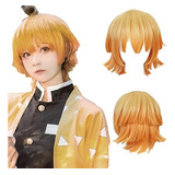 Peluca Cosplay Anime Zenitsu Para Hombres Y Mujeres Cabello