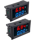 2 Pzas Voltimetro Y Amperimetro 100v 10a Display Digital