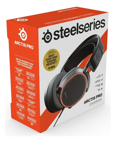 Auriculares Steelseries Arctis Pro Negro Conexión Usb Color De La Luz Azul