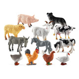 Set De Muñecas De Zoológico De Animales De Granja En Miniatu