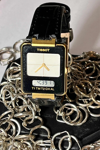 Reloj Tissot Twotimer D 373 Vintage Perfecto Estado.