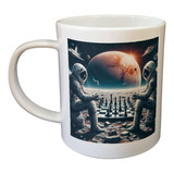 Taza De Plastico Astronautas Ajedrez Espacio Exterior