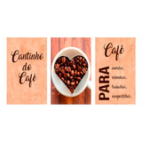 Kit 3 Placas Quadros Frases Cantinho Café Cozinha - 20 X 30