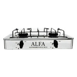 Estufa Parrilla 2 Quemadores De Gas Acero Inox Alfa Est-308a Color Plateado