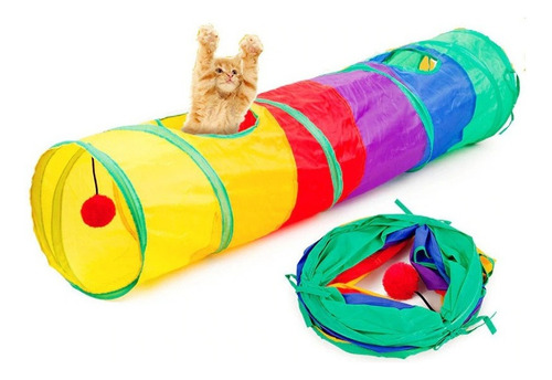 Brinquedo Para Pets Túnel Labirinto Para Gatos Colorido 