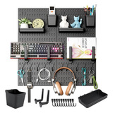 Organizador De Escritorio Pared Con Accesorios Negro 59x60cm