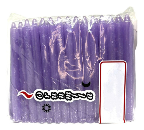 Velas Largas Comunes X100 Lilas 19cm