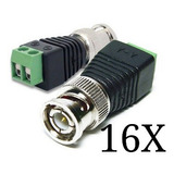 Kit 16 Conector Bnc Femea Cftv C/ Borne P/ Camera Promoção