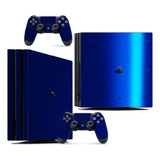 Skin Ps4 Pro Compatível Playstation Brilho Cor Azul