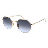 Óculos Solar Ray-ban Rb3565 001/86 51 Jack Rb 3565 Dourado Armação Polished Gunmetal Lente Black