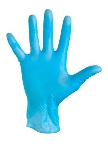 Guantes Descartables Mediglove Handform Color Celeste Talle L De Vinilo/nitrilo X 100 Unidades