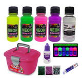 Mini Kit Slime Neon Com Maleta + Desativador + Barato Do Ml