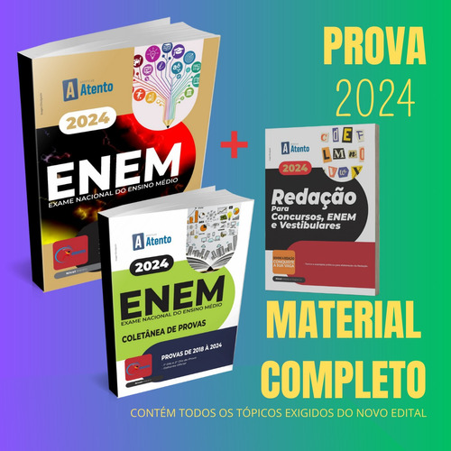 Enem Para Prova 2023 - Kit Completo - Coletânea De Provas - Caderno De Redação