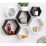 Repisas Hexagonales En Pino Set X 3 , Pintadas A Pedido 