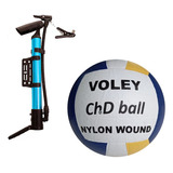 Pelota Voley Cuero +  Inflador Alumio - Chaqui Deportes - 