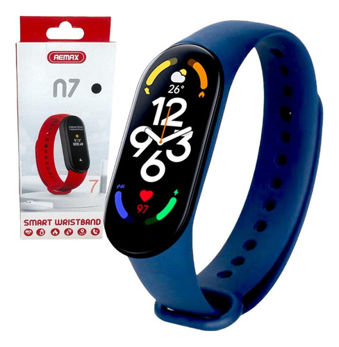 Smart Band Reloj Inteligente Deportivo Gps + Pulsaciones Y + Caja Negro Con Malla Azul