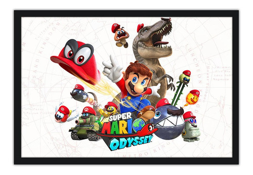 Quadro 44x64cm Super Mario - Odyssey - Games 11