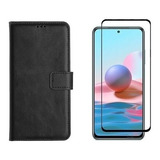 Capa Capinha Carteira Flip Para Xiaomi Note 10 5g + Pelicula