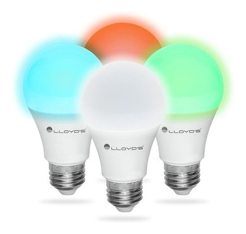 Set De 4  Focos Rgb Inteligentes Lloyd's Wifi 800 Lúmenes