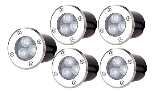 5 Focos Led Piso 3w Frío O Cálido - Sumatel Envió Gratis