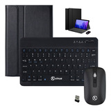 Funda Smart Para Samsung A7 Lite + Mouse Teclado Bluetooth Color Negro