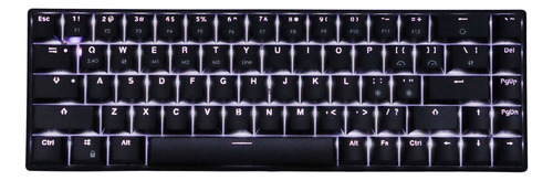 Teclado: 68 Teclas, Luz Blanca, Tres Modos, Negro, Mecánico