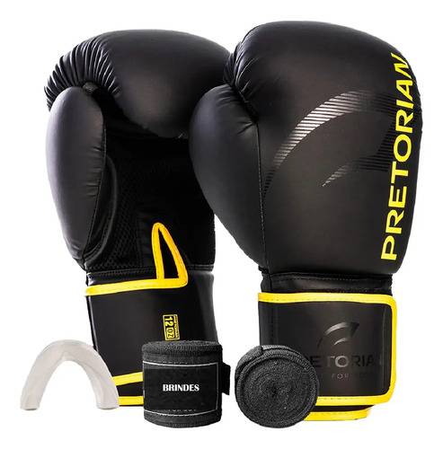 Kit Luva De Boxe Muay Thai Fx2 Bandagem + Bucal - Pretorian | Frete grátis