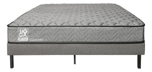 Cama Europea 2 Plazas Koppla Comfort 150x200x21 Cm Color Gris