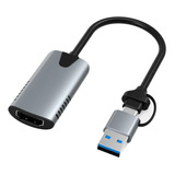 Tarjeta De Captura De Vídeo Hdmi A Usb C Usb 3.0 4k 1080p 60