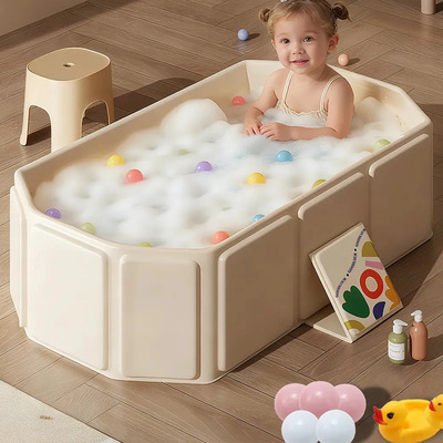 Bañera Para Bebe Lubardy Bañera Plegable Portátil Tina De Baño Bebe Blanco Lisa Lista Para Viajes Y Ducha Se Adapta A Edades De 1 A 3 Años Dacfbe | Envío gratis