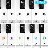 4 Sheets Piano Keyboard Stickers For 88/61/ 54/49 Keys Lette