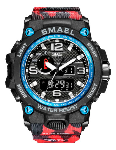 Reloj De Pulsera Smael Quartz Military Para Hombre Con Doble