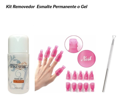 Kit Removedor Uv Gel Esmaltado Permanente Manicure Chupones