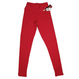 Calça Legging Lisa Clássica Casual Fitness P Vermelho