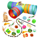20 Pcs Cat Kitten Toys Set Túneles De Gato Plegables P...
