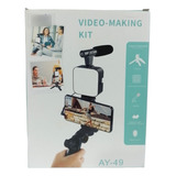 Kit Video Making Streaming Trípode Luz Led Micrófono Ay-49